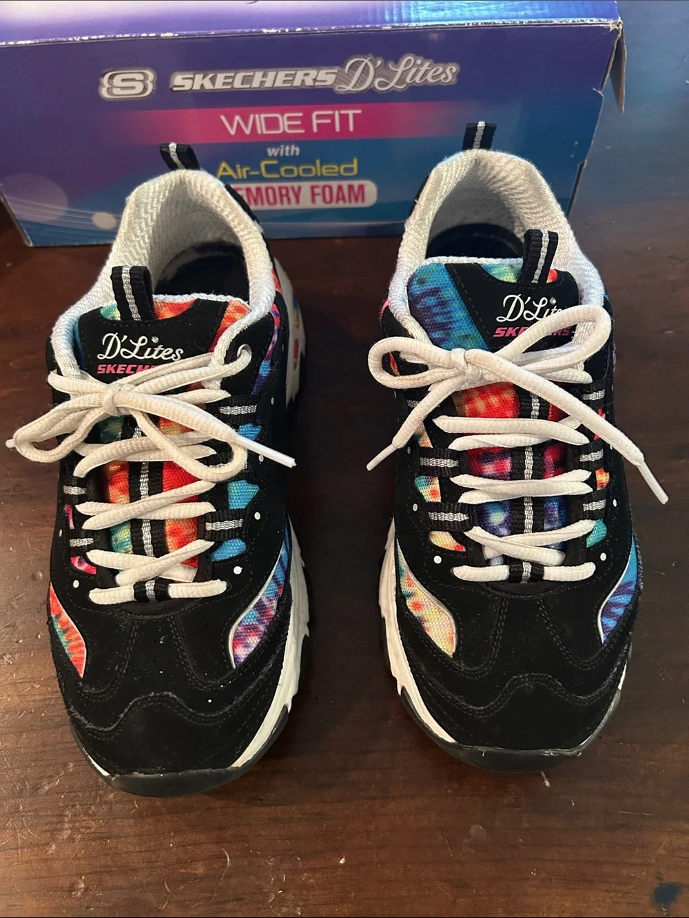 Women’ Black Multi-Color Athletic Skechers D’Lites